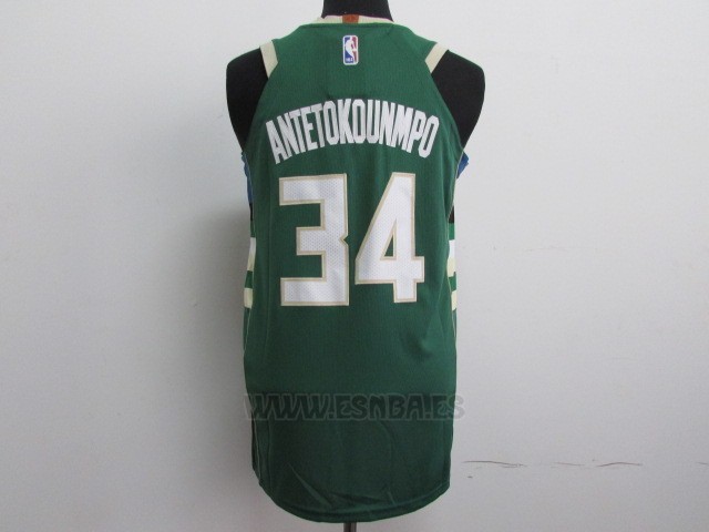 Camiseta Milwaukee Bucks Giannis Antetokounmpo #34 2017-18 Verde